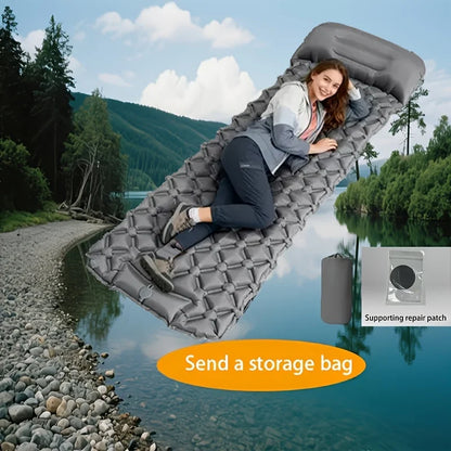 Outdoor Air Mattress, 1-Minute Quick Inflation Lightweight Portable Foldable Moisture-Proof Camping / Hiking / Picnics
