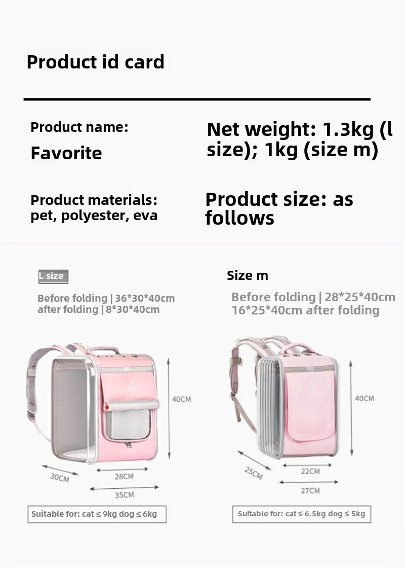 Pet Out Cat Dog Portable Backpack High-capacity Space Capsule Dogs Portable Travel Shoulder Bag Carriers Ventilate Accessories