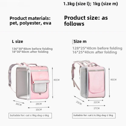 Pet Out Cat Dog Portable Backpack High-capacity Space Capsule Dogs Portable Travel Shoulder Bag Carriers Ventilate Accessories