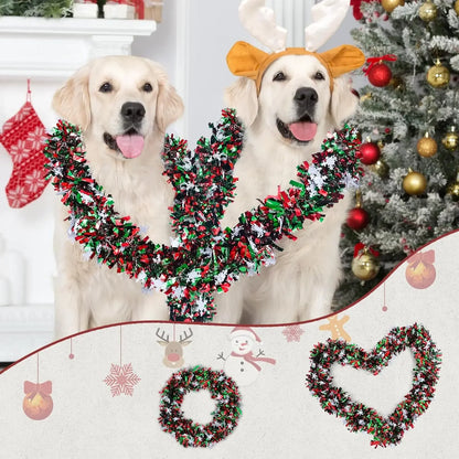 2M Christmas Snowflake Tinsel Garland Xmas Tree Decoration Christmas Metallic Twist Garland Ceiling Hanging New Year Party Decor