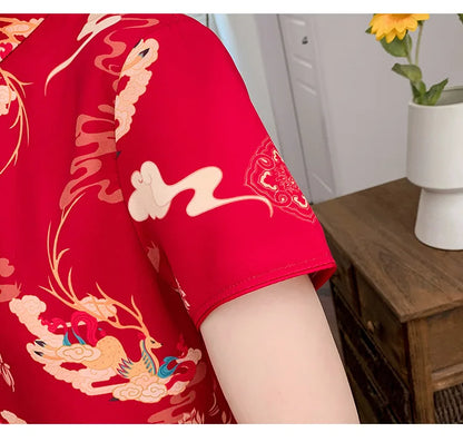 Chinese Traditional Dress Qipao for Women Fashion Vintage Lace Cheongsam Vestidos Autumn Sexy Elegant Party Wedding Clothing