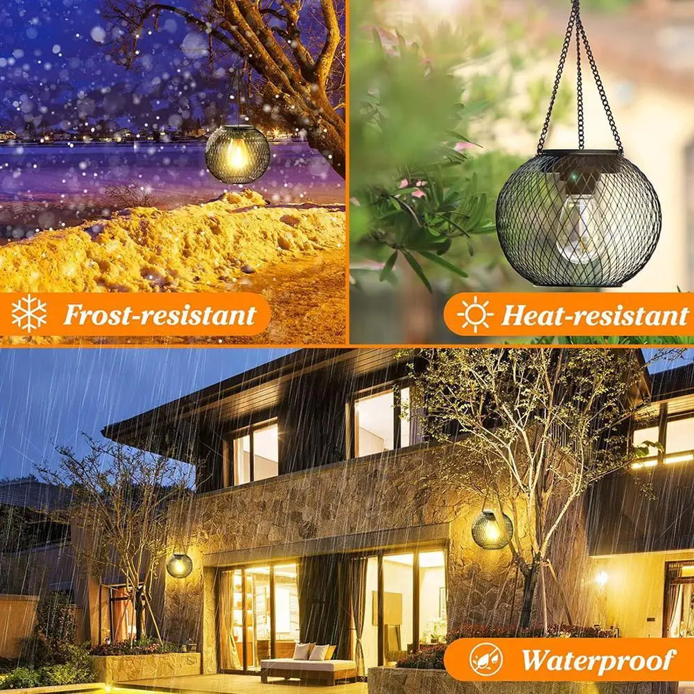 Outdoor Camping Solar Lights for Outside Decorative Solar Lantern Outdoor Hanging Lights Waterproof Solar Lanterns Garden Decor