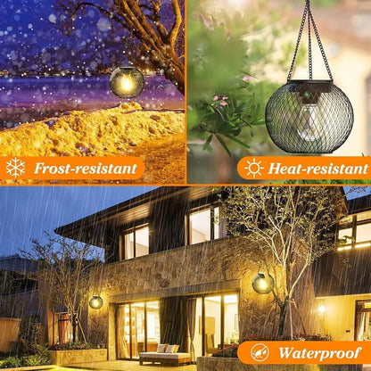 Outdoor Camping Solar Lights for Outside Decorative Solar Lantern Outdoor Hanging Lights Waterproof Solar Lanterns Garden Decor