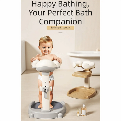 Non-Slip Baby Bath Stand Adjustable Free-Standing Baby Standing Shower Stand Safe Multifunctional Infant Bath Support