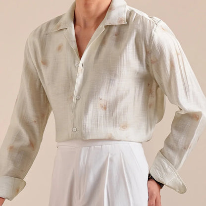 Gentleman Flower Linen Blend Shirt