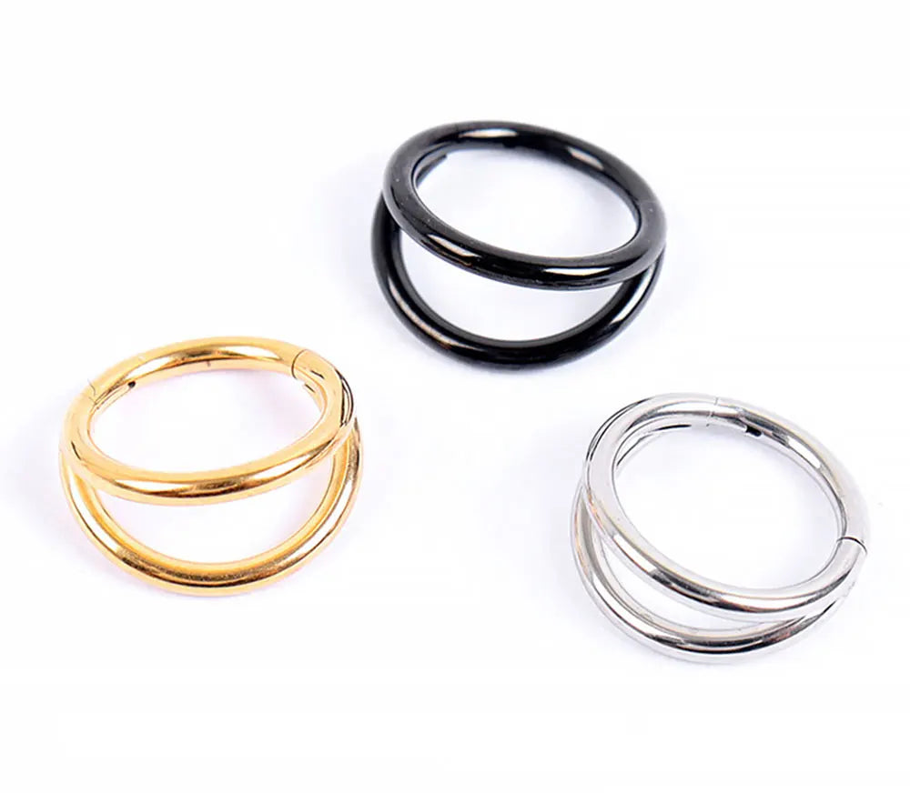 Nose Rings Hoops Double Septum Rings Cartilage Hoop Earring Piercing Nariz Open Stacked Hoop Nose Rings for Women and Men