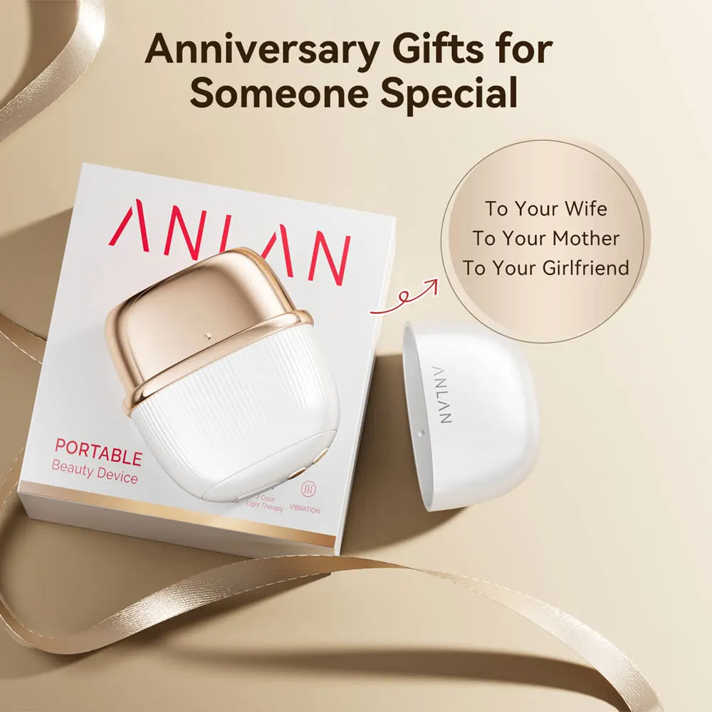 ANLAN Multi-Polar RF Beauty Device EMS Facial Lifting Skin Tightening Anti-Aging Wrinkle 3 Color Light Skincare Massage 24K Gold