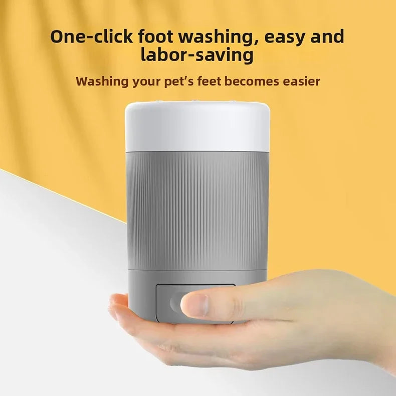 Pet Foot Washing Cup for Cat Dog Clean Grooming Artifact with Soft Silicone Brush Portable Semi Automatic Dogs Cleaning Supplies