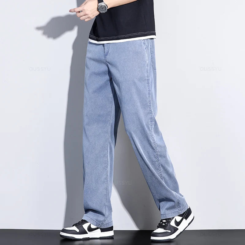 Soft Lyocell Loose Straight Jeans