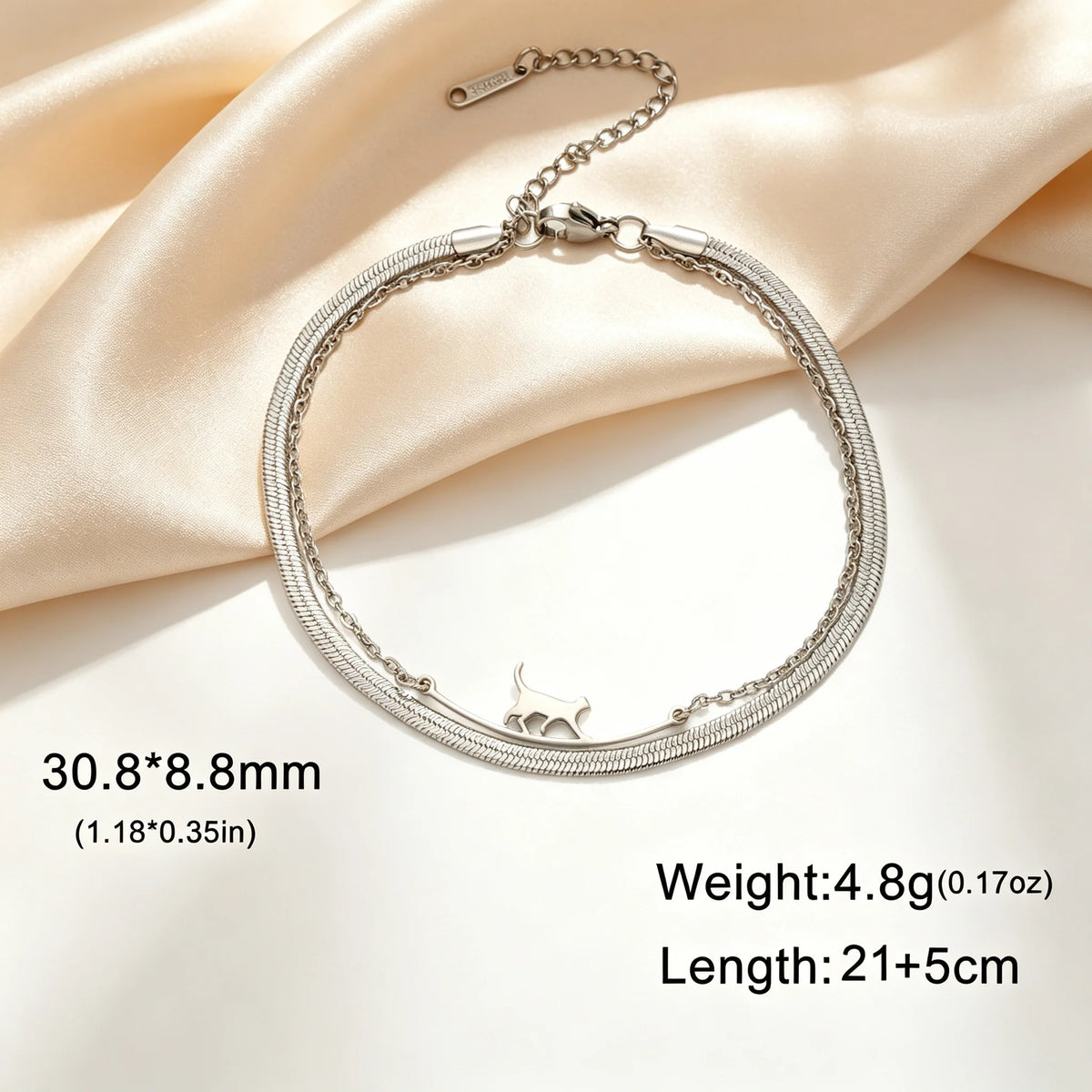 Cute Dachshund Dog Stainless Steel Bracelet for Women's Valentine's Day Commemorative Day Jewelry and Gift Wholesale