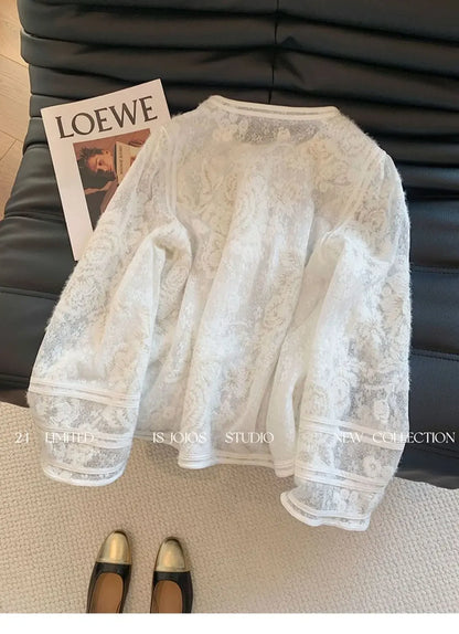 Heavy Industry Lace Hollow Shirt Underwear for Women's Spring New Style Retro Button New Chinese Style Top