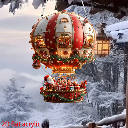Balloon Christmas Day Ornaments 2D Flat Acrylic Hot Air Balloon Glass Ornament For Christmas Day Big Decoration IntéRieur