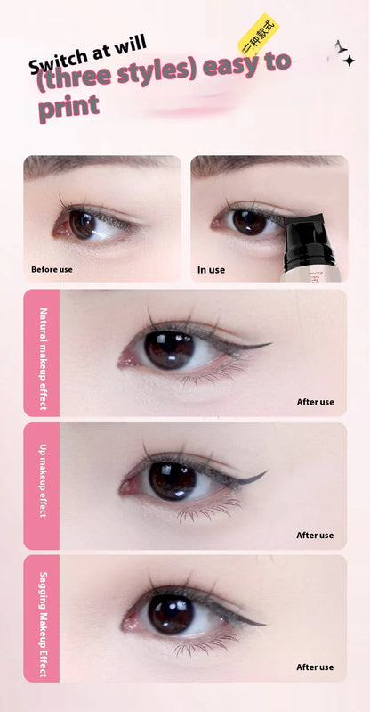 Lazy Integrated Eyeliner Stamp Symmetric Precise Outline Seal Lasting Waterproof Liquid Eye Liner Pen Extended Eye Tail Makeup
