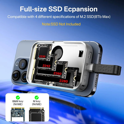 Acasis Magnetic M.2 NVMe SSD Enclosure 10Gbps USB C Docking Station with Cooling Fan HDMI 4K60HZ SD/TF PD 100W for iPhone 17 16