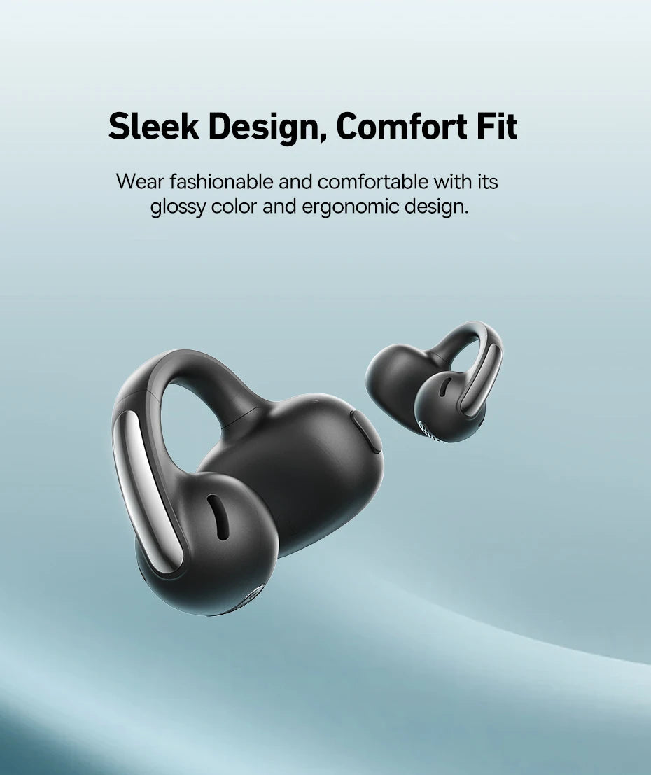 Baseus Bowie MC1 Ear Clip Wireless Earphones Bluetooth 5.4 Open-Ear Headphones Clip-On Sports Earbuds  IP57 Waterproof AI-Bass