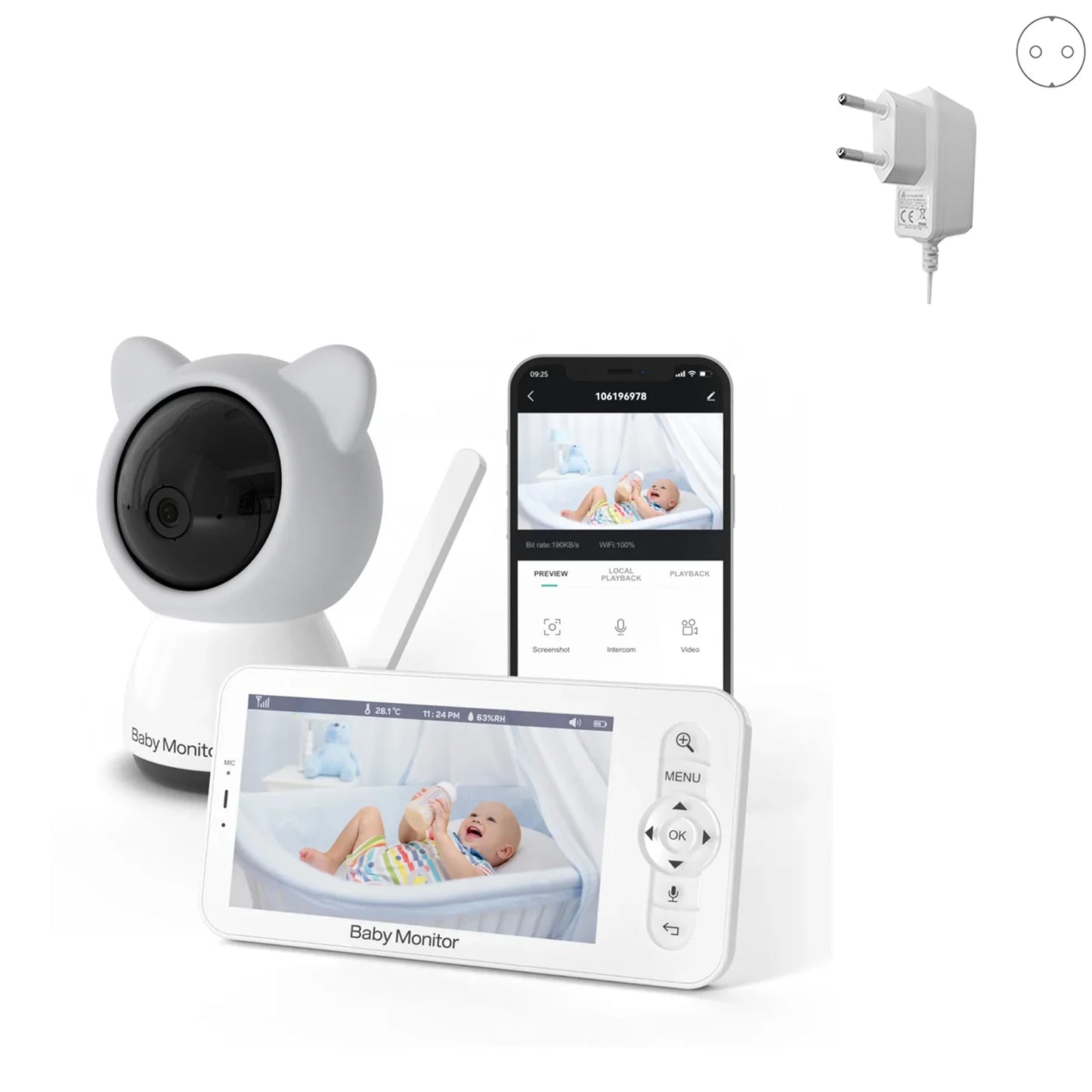 Baby Monitor HD LCD Video Camera