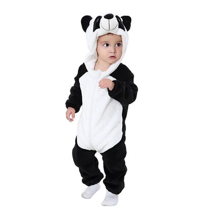 MICHLEY Carniva Baby Rompers Winter Clothes Flannel Hooded Bodysuits Pajamas Animals Overall Jumpsuit For Girls Boys Kids