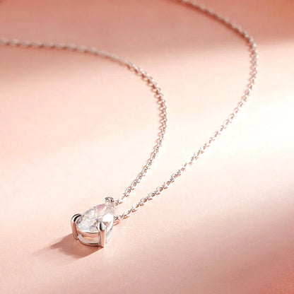 Smyoue Certified 1CT 2CT Pear Cut D VVS1 Moissanite Necklace for Women 18k Gold Plated Jewelry 100%  Sterling Silver 925 Pendant
