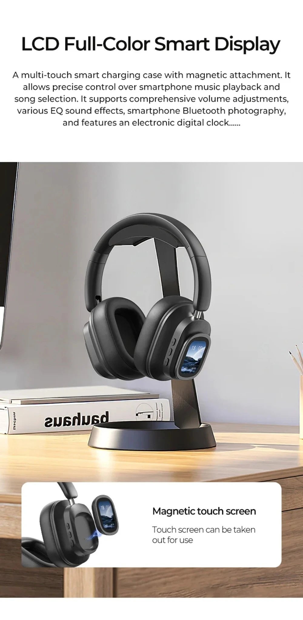 Noise Cancelling earphones With detachable display screen 930Plus Head-mounted Headphones Wireless Bluetooth Earphones With Mic