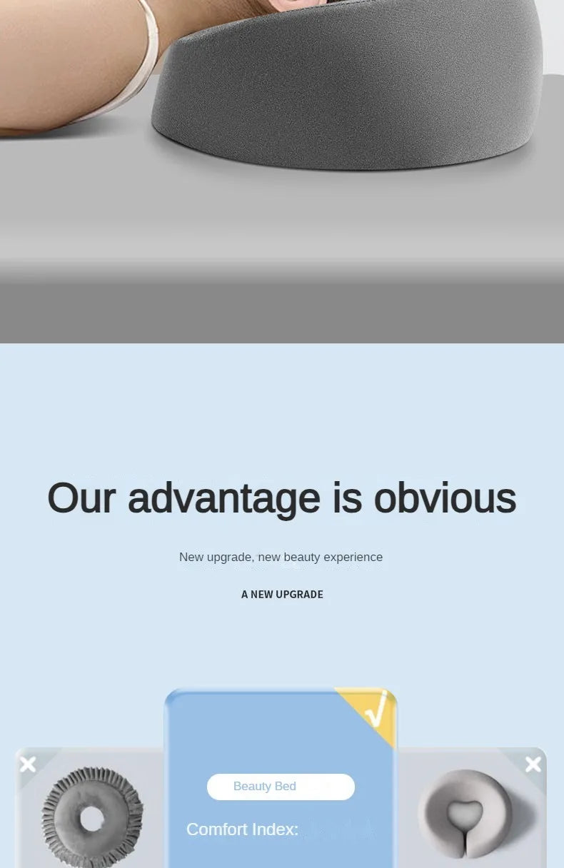 Face Down Pillow Prone Pillow for Prone Face Down Resting Comfort Memory Foam Ergonomics Home Massage Headrest for Beauty Salon