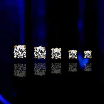 Moissanite Earrings for Women Pass Diamond Test Pen 100%  With Certificate Ear Studs 925 Sterling Silver Fine Jewelry