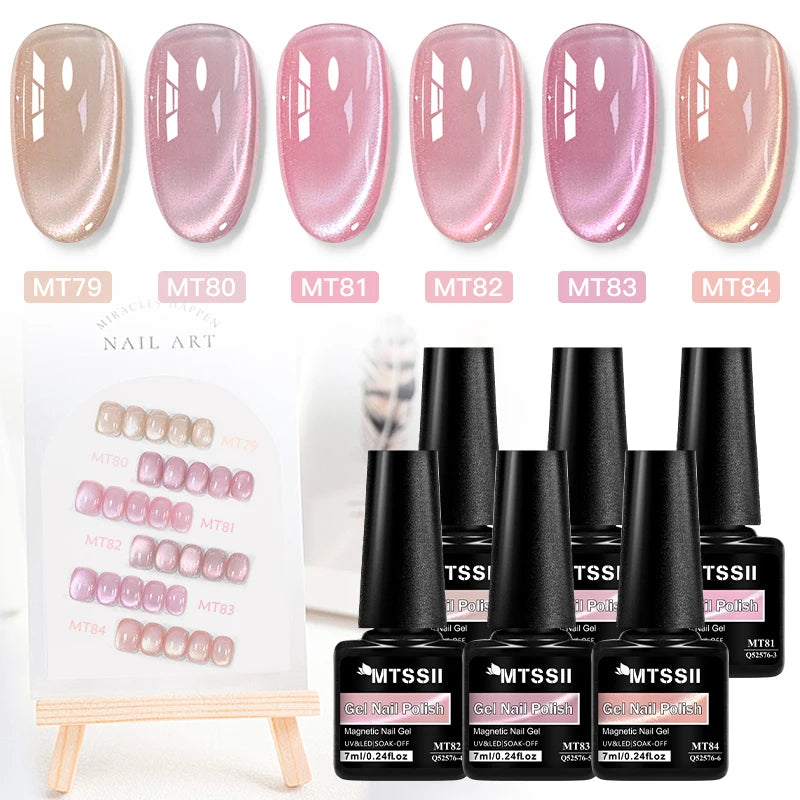 Pink Story Cat Magnetic Gel Nail Polish Nude Pink Gold Light Semi Permanent UV Gel Varnish Soak Off Nail Supplies Manicure DIY