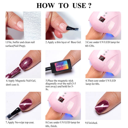 Pink Story Cat Magnetic Gel Nail Polish Nude Pink Gold Light Semi Permanent UV Gel Varnish Soak Off Nail Supplies Manicure DIY