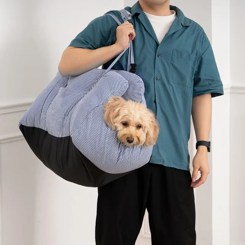 Car Dog Bed Safety Seat, Portable Pet Carrier with Seatbelt, Soft Cushion for Small Medium Dogs, Non-Slip Car Travel Accessories