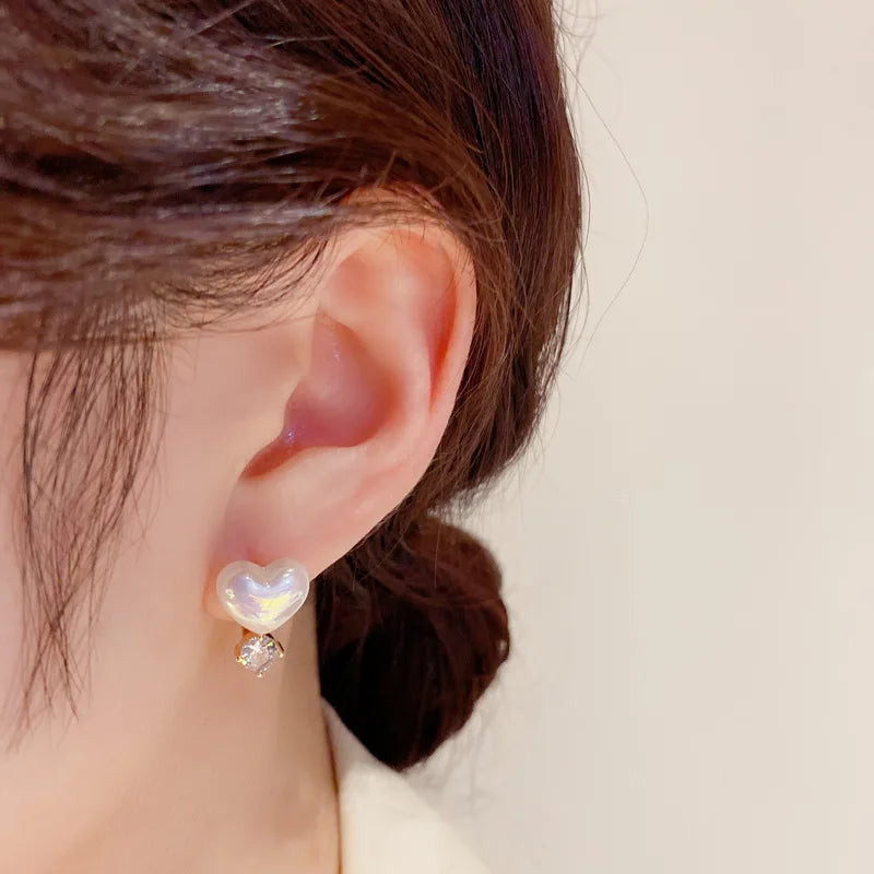 New Trend Simulation Pearl Long Earrings Women's Flower Rhinestone Wedding Pendant Earrings Fashion Korean Jewelry Earrings