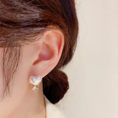 New Trend Simulation Pearl Long Earrings Women's Flower Rhinestone Wedding Pendant Earrings Fashion Korean Jewelry Earrings