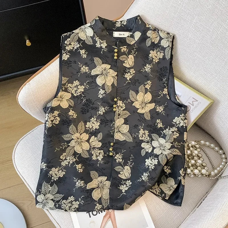 Thin Streetwear Casual Vintage Quality Chinese Ethnic Style Jacket Vests for Women Clothing Coats Fashion Clothes Embroidery