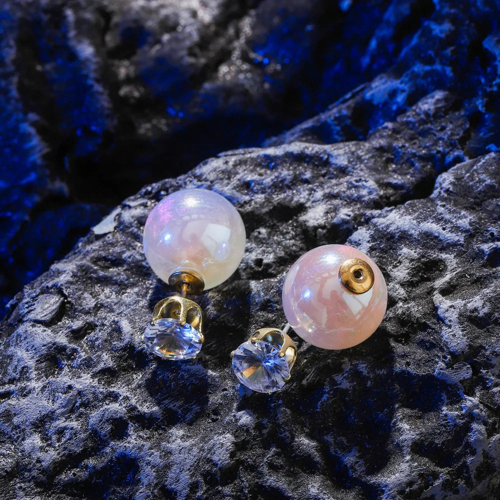 New Trend Simulation Pearl Long Earrings Women's Flower Rhinestone Wedding Pendant Earrings Fashion Korean Jewelry Earrings