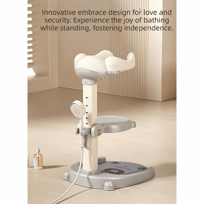 Non-Slip Baby Bath Stand Adjustable Free-Standing Baby Standing Shower Stand Safe Multifunctional Infant Bath Support