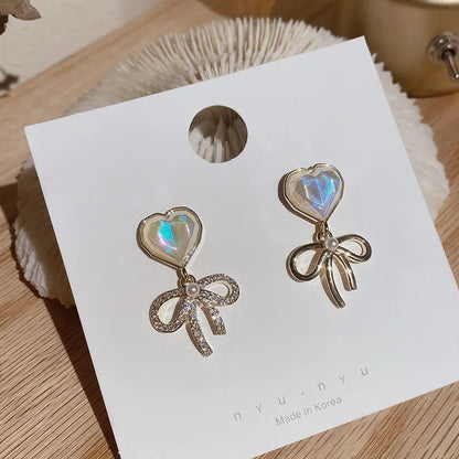 New Trend Simulation Pearl Long Earrings Women's Flower Rhinestone Wedding Pendant Earrings Fashion Korean Jewelry Earrings