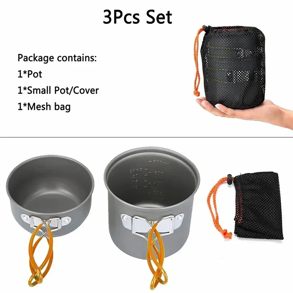 Outdoor Camping Cooking Set Optional Stove Combo Portable Cookware Tableware For Hiking Picnic Backpacking BBQ Supplies