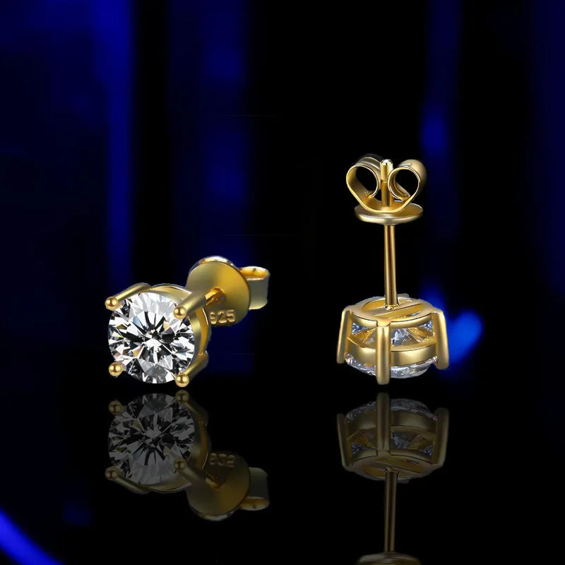 Moissanite Earrings for Women Pass Diamond Test Pen 100%  With Certificate Ear Studs 925 Sterling Silver Fine Jewelry