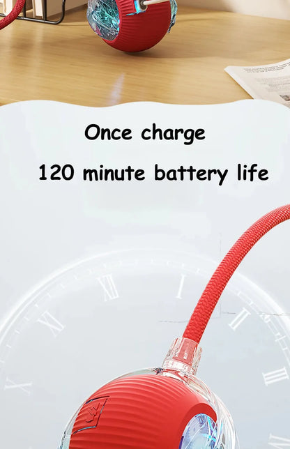 New Cat Interactive Ball Toy Automatic Rolling Ball Faux Tail Rechargeable Smart Pet Electric Toy Dog Cat Training Imitate Mouse