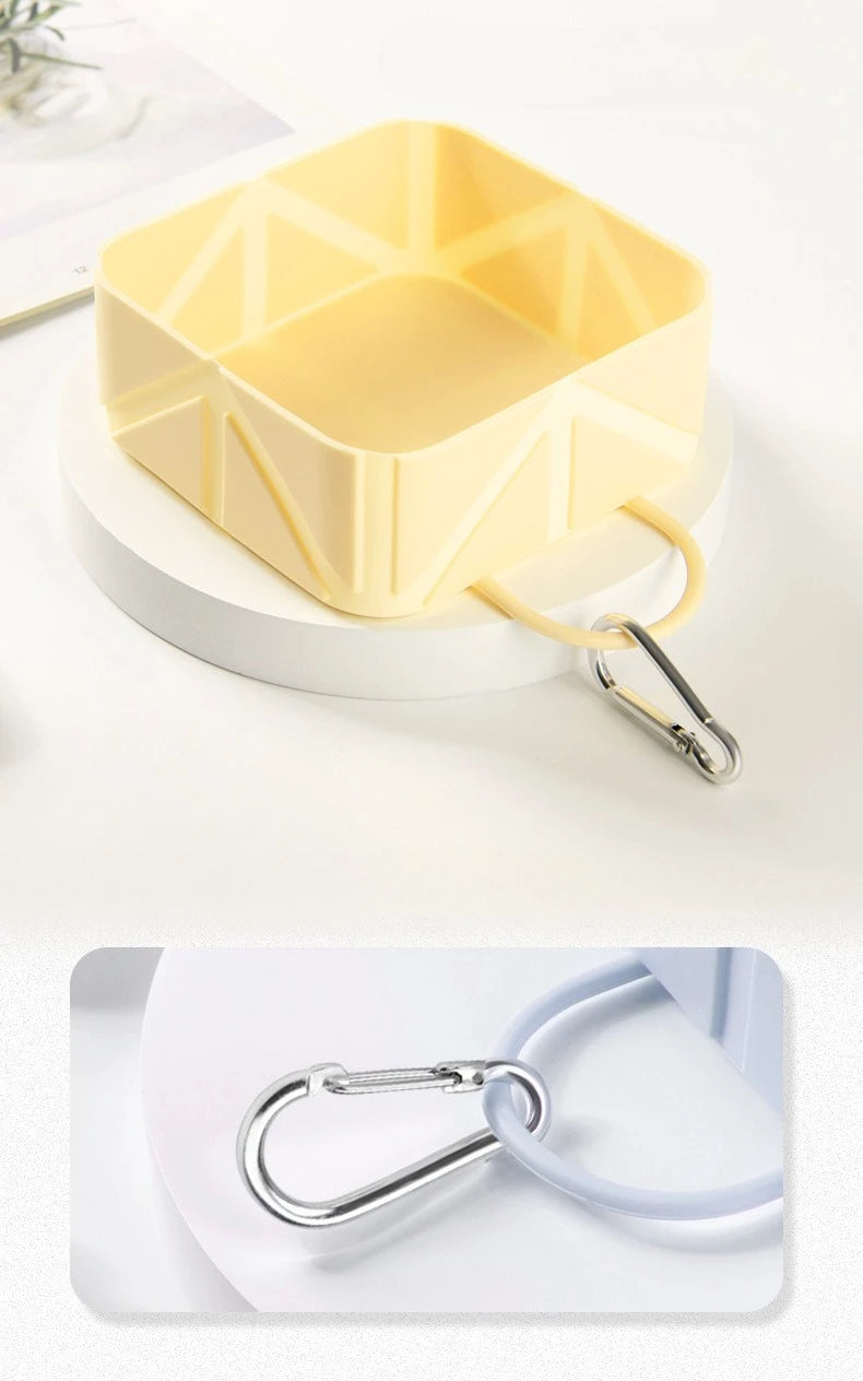 New Cat and Dog Foldable Bowl Silicone Portable Outdoor Drinking Water Dog Food Bowl Cat Bowl Camping Bowl Pet Travel Bowl