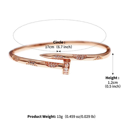 Women's Jewelry Nail Bracelets Trendy Zircon Screw Bracelet for Women Daily Party Festive Jewelry
