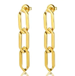 Luxury Shiny Zircon Hoop Earrings for Women Trendy Golden Stainless Steel Wed Ear Geometric Circle Earring Jewelry Pendientes