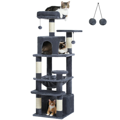 Large Cat Tree and Tower for Indoor Cats With Sisal-Covered Scratching Posts Spacious Hammock Padded Perches and Condos Cat Toys