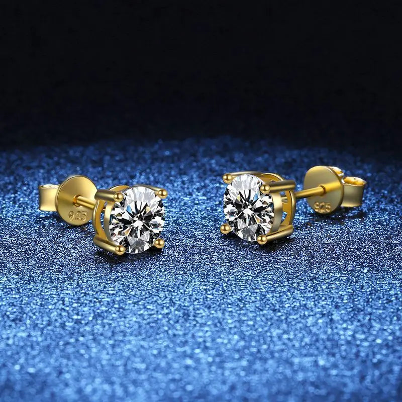 Moissanite Earrings for Women Pass Diamond Test Pen 100%  With Certificate Ear Studs 925 Sterling Silver Fine Jewelry