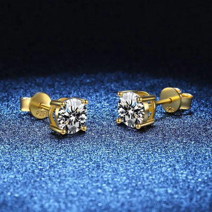 Moissanite Earrings for Women Pass Diamond Test Pen 100%  With Certificate Ear Studs 925 Sterling Silver Fine Jewelry