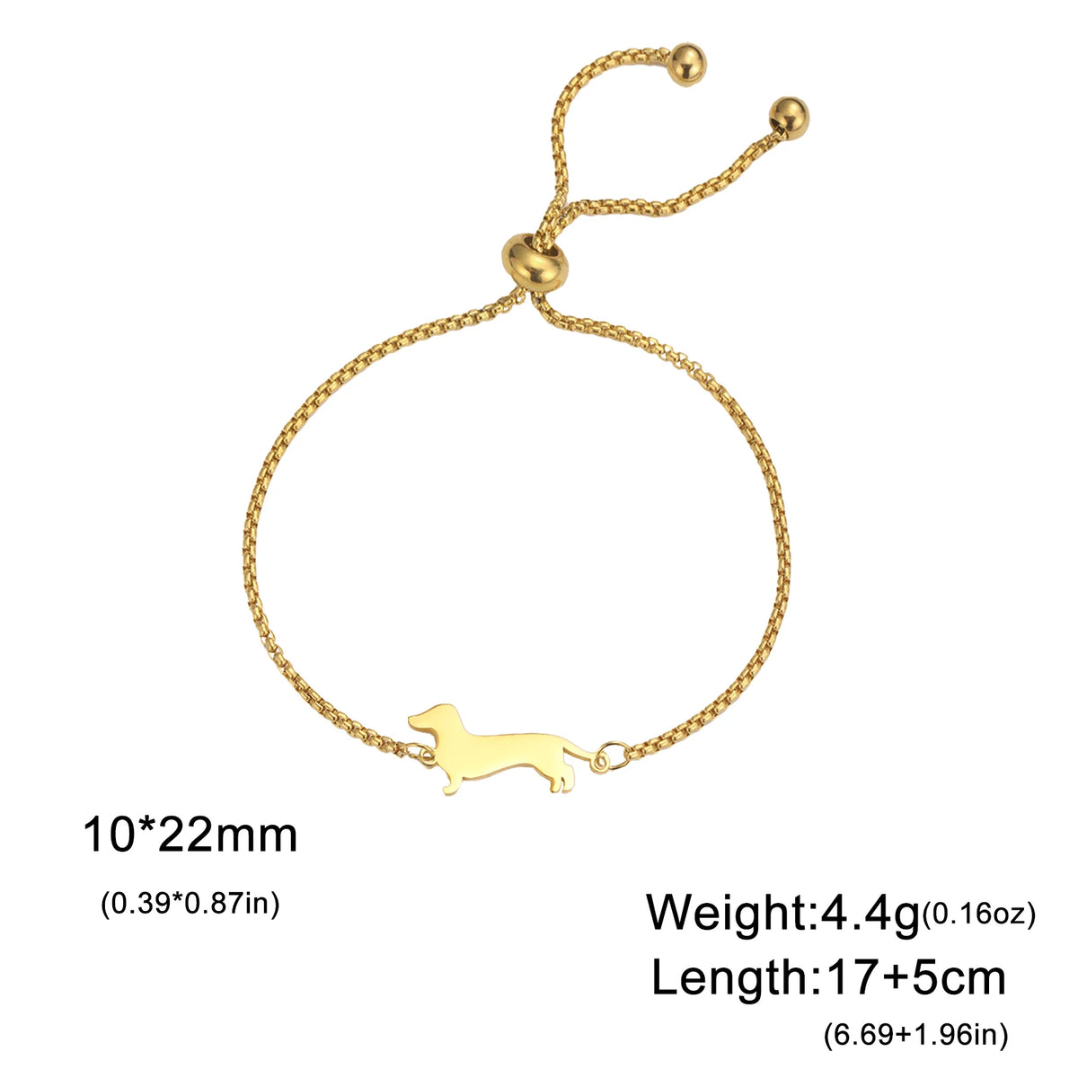 Cute Dachshund Dog Stainless Steel Bracelet for Women's Valentine's Day Commemorative Day Jewelry and Gift Wholesale