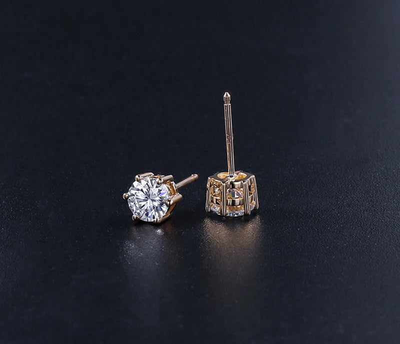 Moissanite Earrings for Women Pass Diamond Test Pen 100%  With Certificate Ear Studs 925 Sterling Silver Fine Jewelry