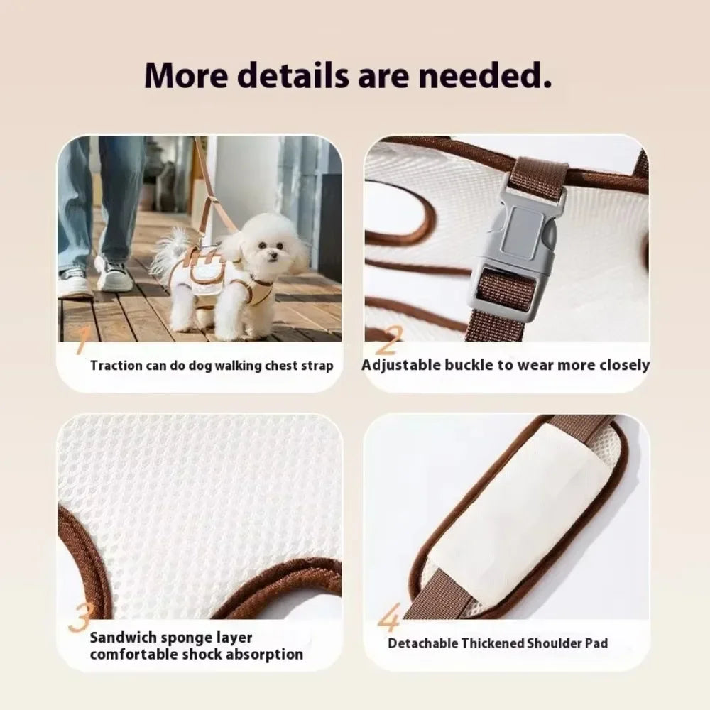 Pets Outdoor Carrying Bag Small Dogs and Medium-sized Cats with Harnesses Clip Adjustable Shoulder Handheld for Hiking Daily Use