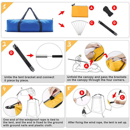 Outdoor Camping Shower Bath Tent Folding UV Protection Portable Privacy Tent