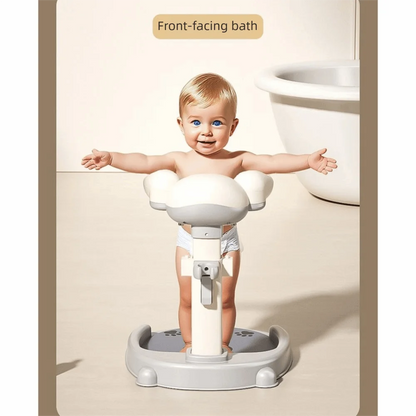 Non-Slip Baby Bath Stand Adjustable Free-Standing Baby Standing Shower Stand Safe Multifunctional Infant Bath Support