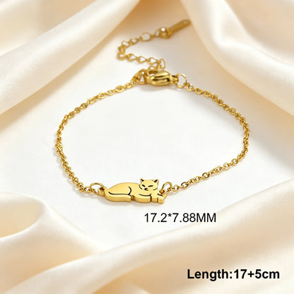 Cute Dachshund Dog Stainless Steel Bracelet for Women's Valentine's Day Commemorative Day Jewelry and Gift Wholesale