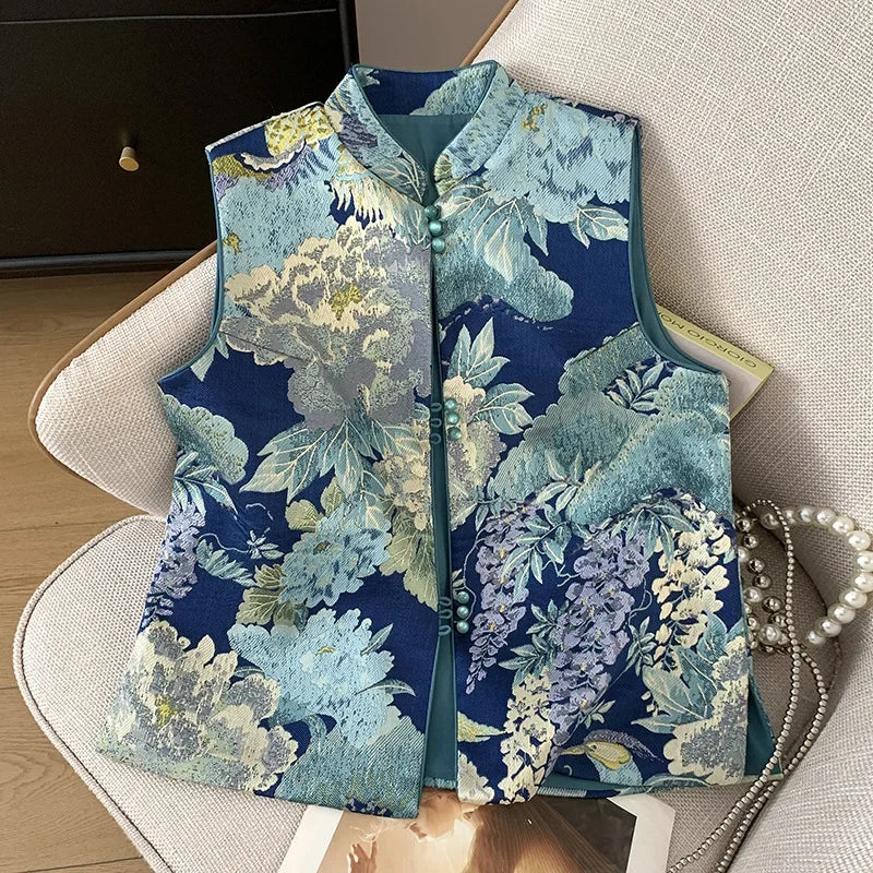 Thin Streetwear Casual Vintage Quality Chinese Ethnic Style Jacket Vests for Women Clothing Coats Fashion Clothes Embroidery